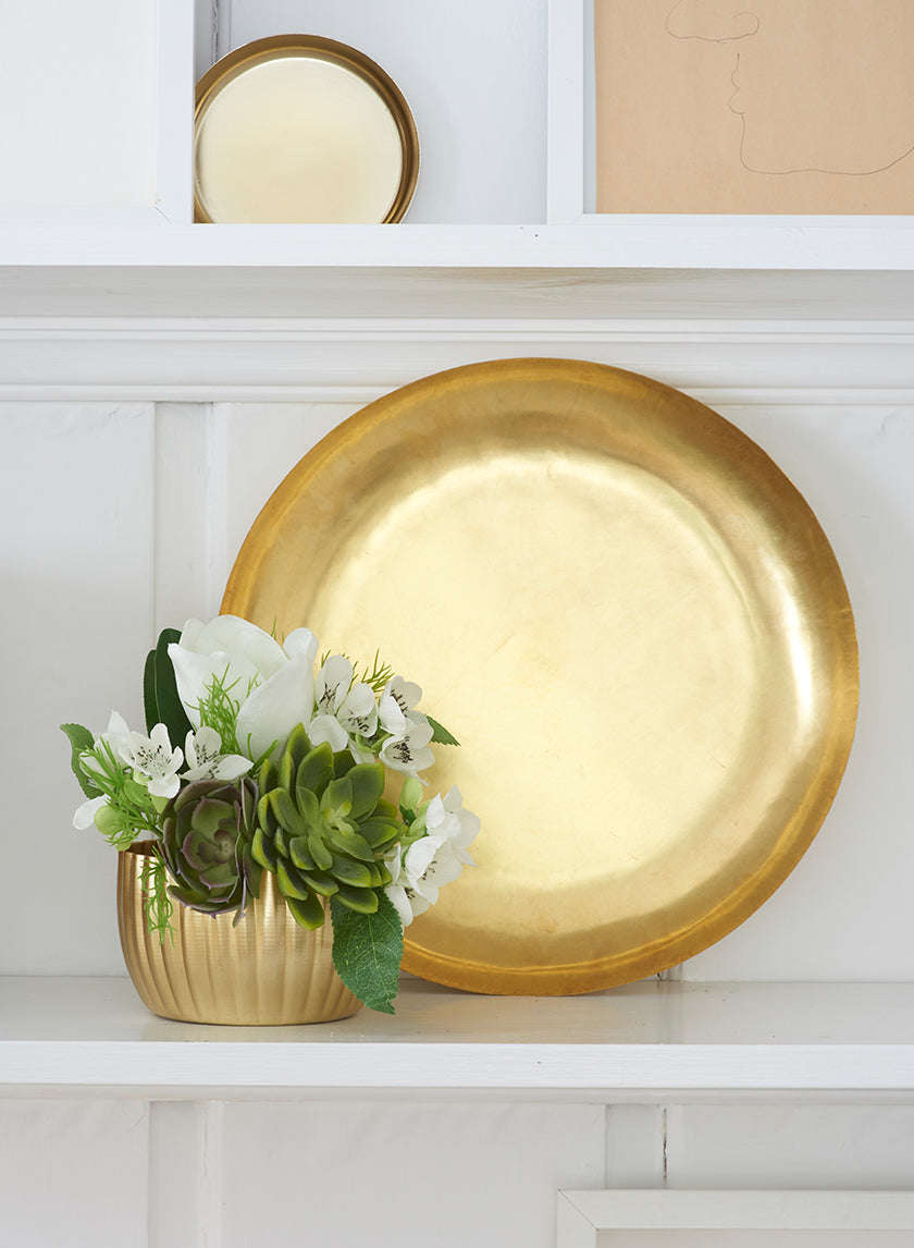 5in Wide Gold Iron Bowl, Set of 2 Decor Jamali Garden