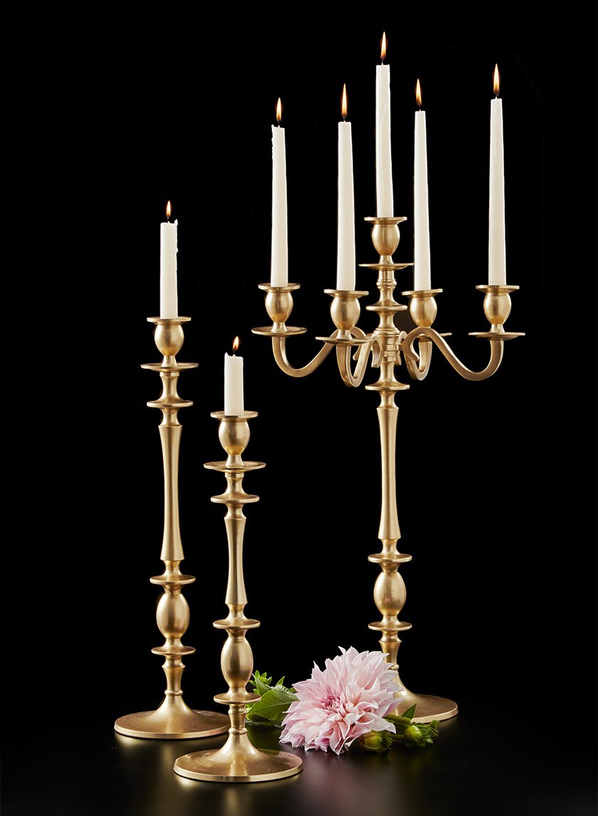 Gold Metal Candle Holders Decor Jamali Garden
