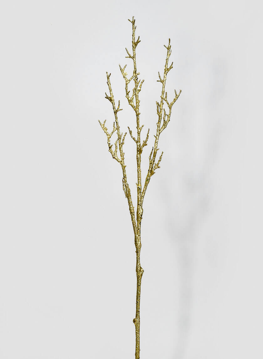 44in Long Gold Glitter Branch Decor Jamali Garden