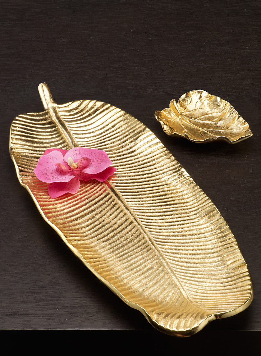 Gold Leaf Tray Decor Jamali Garden