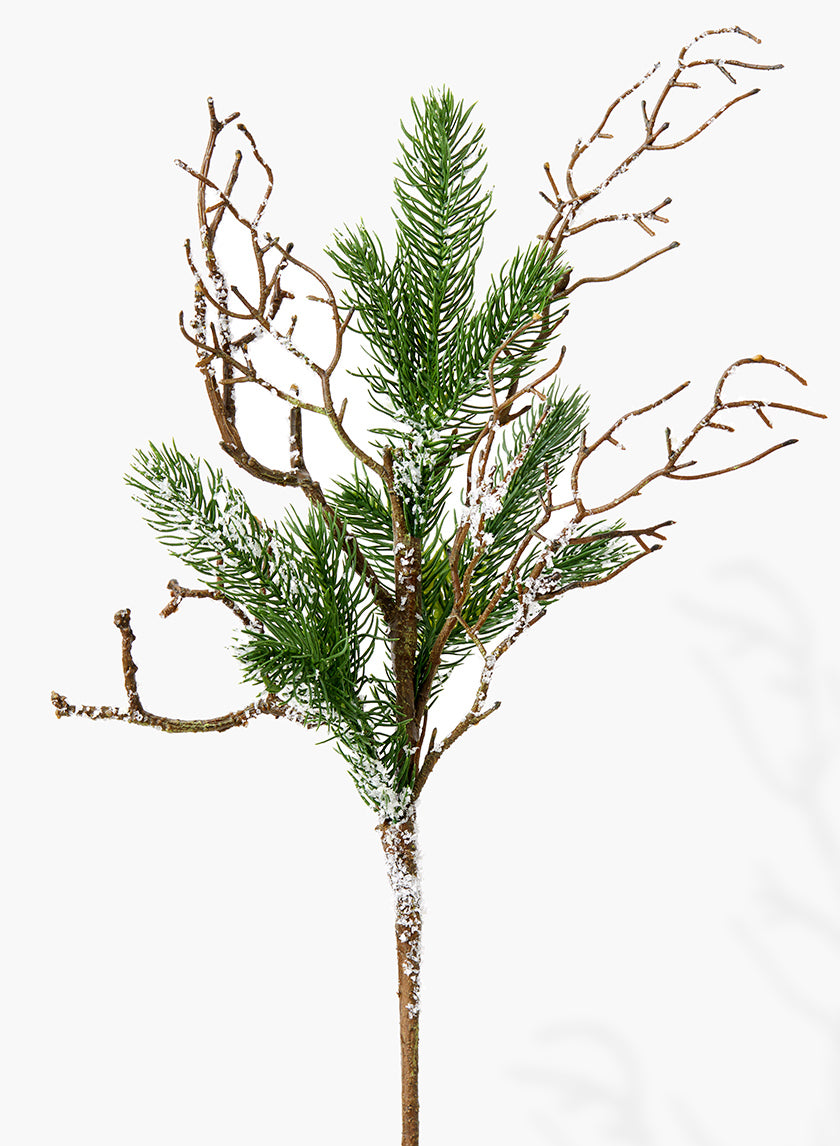 28in Long Iced Pine Branch, Case of 24 Decor Jamali Garden
