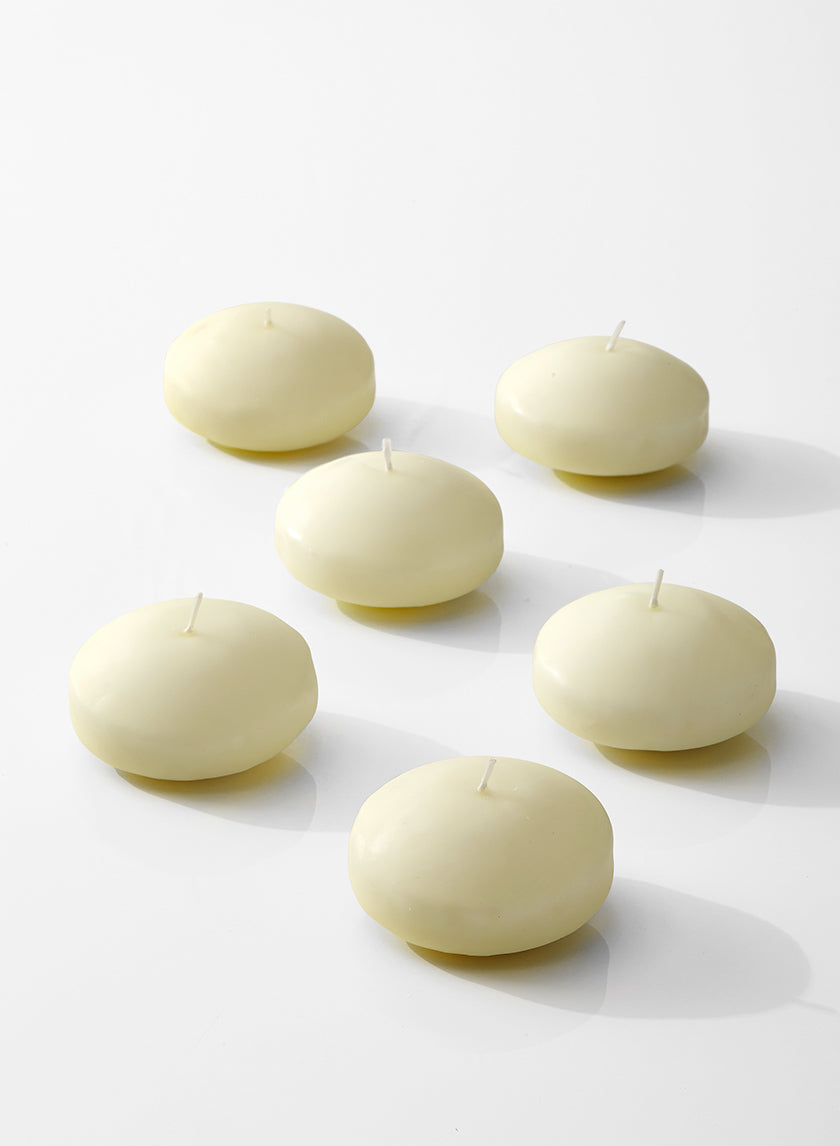 2 3/4in Wide Ivory Floating Candle, Set of 6 Decor Jamali Garden
