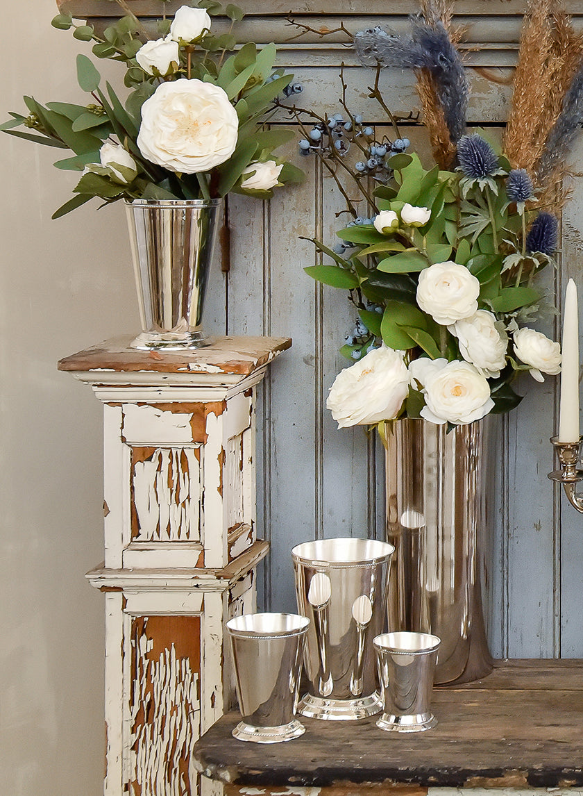 Silver Julep Cup Vases Decor Jamali Garden