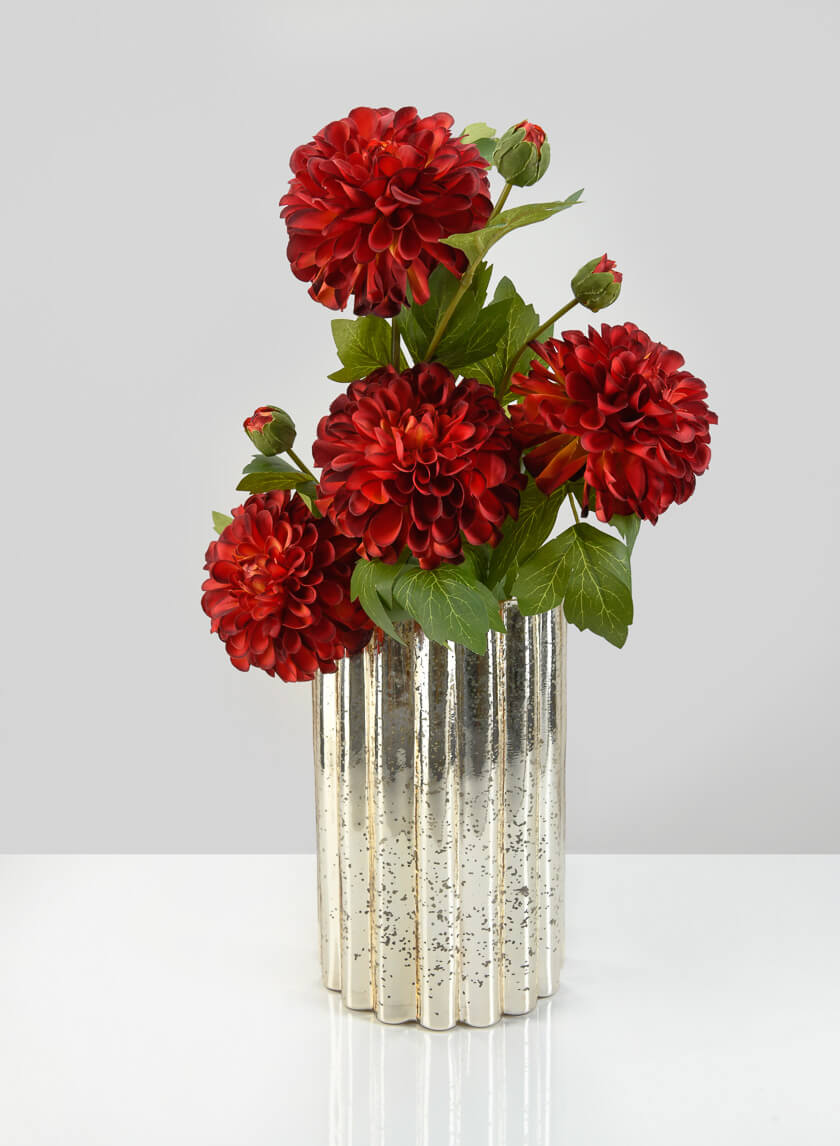 32in Long Red Dahlia Stem, Case of 12 Decor Jamali Garden