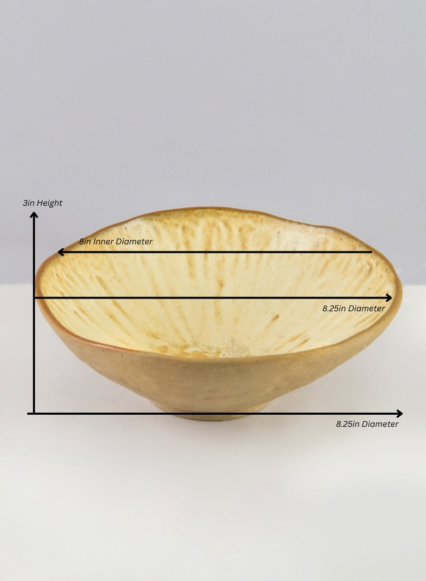 Satsuma Artisan Bowl Decor Jamali Garden Beige 3in Height - 8.25in Diameter EACH