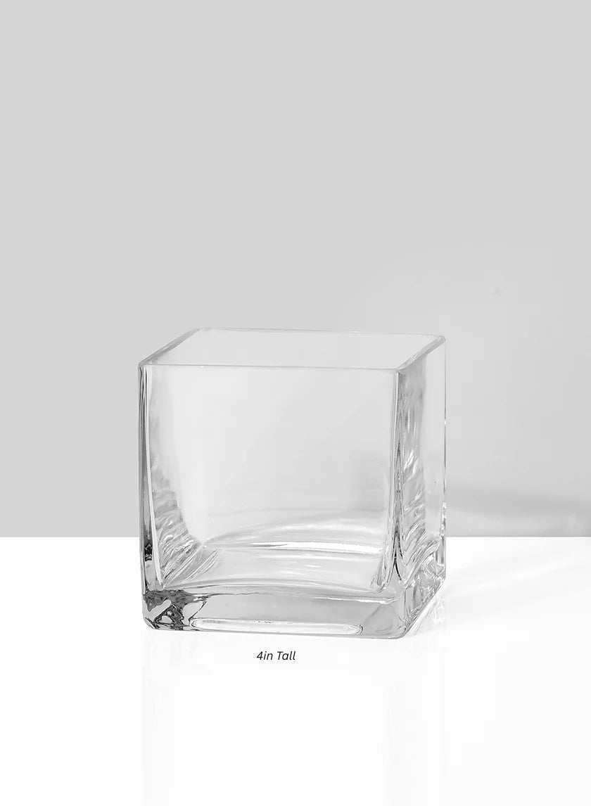 Clear Glass Cube Vase