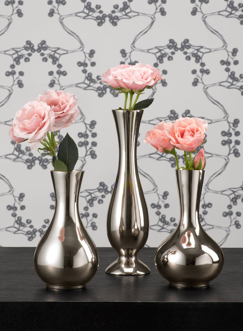 5 1/2in Tall Nickel Bud Vase Decor Jamali Garden