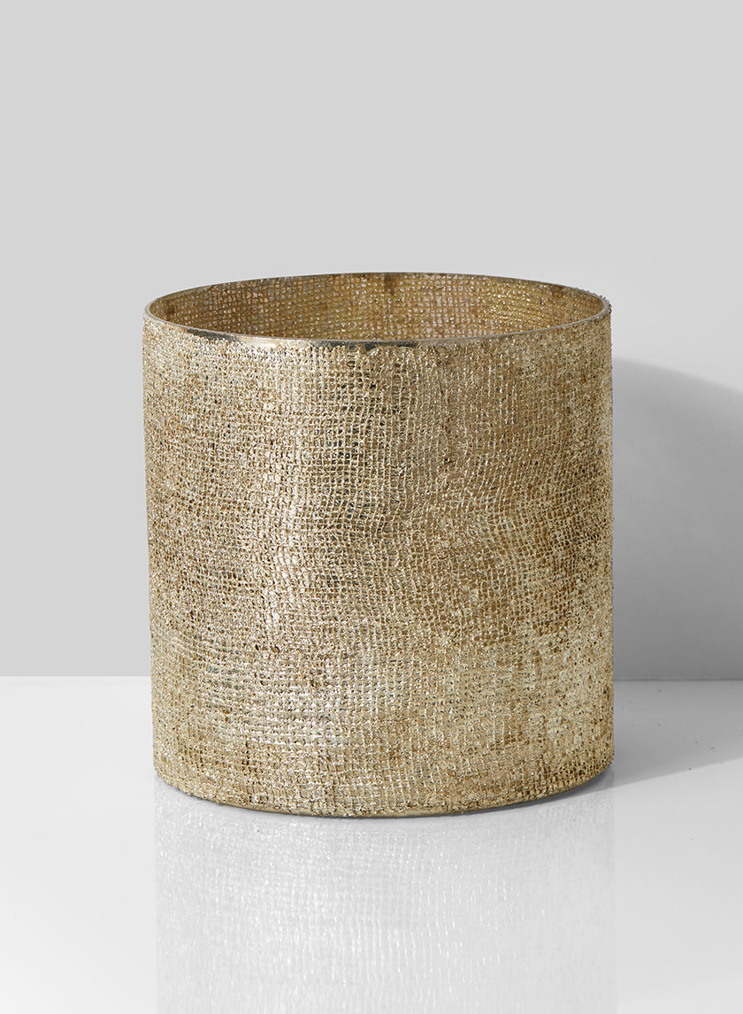 5in Pale Old Gold Glass Vase Decor Jamali Garden