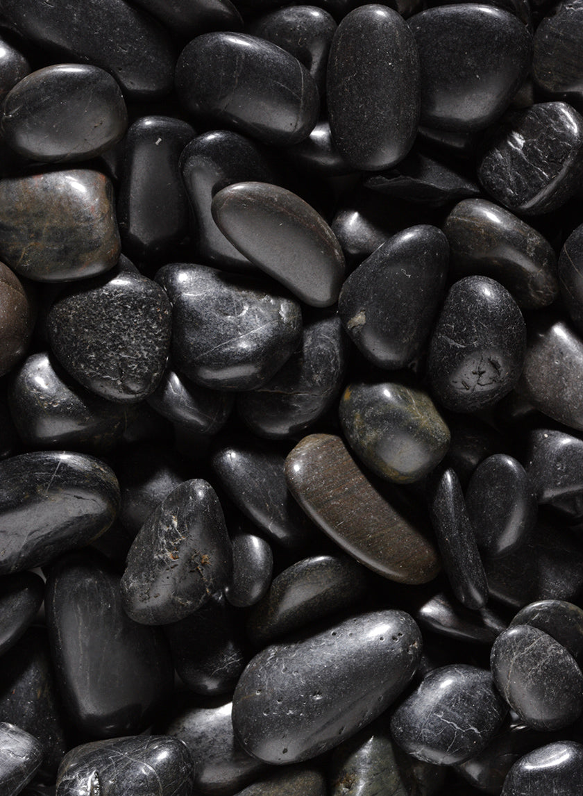 Polished Black Mini River Stones Decor Jamali Garden
