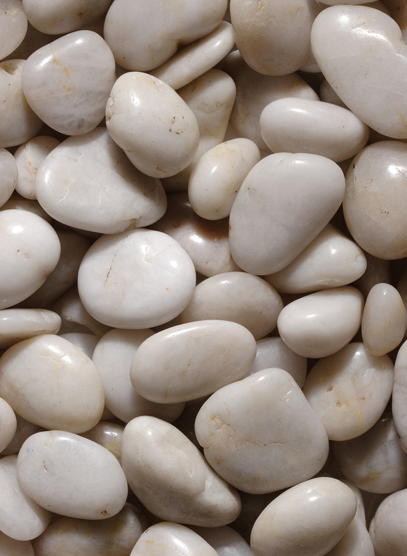 Polished White Mini River Stones Decor Jamali Garden