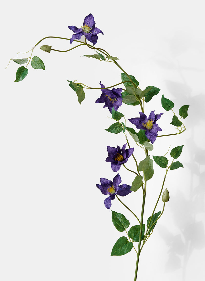 48in Long Purple Clematis Spray, Case of 12 Decor Jamali Garden