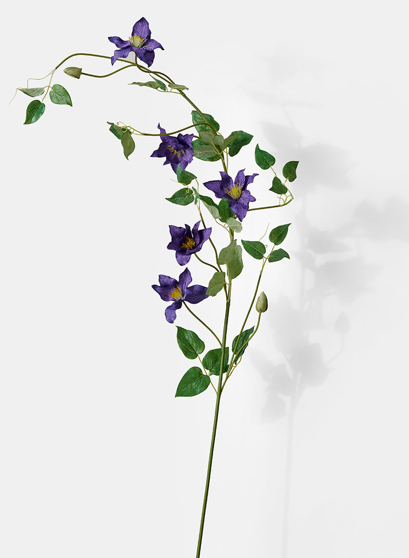 48in Long Purple Clematis Spray, Case of 12 Decor Jamali Garden