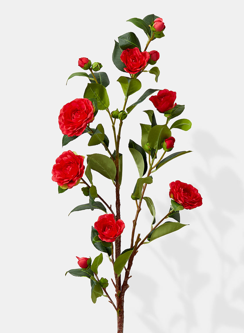 42in Long Red Camellia Spray Decor Jamali Garden
