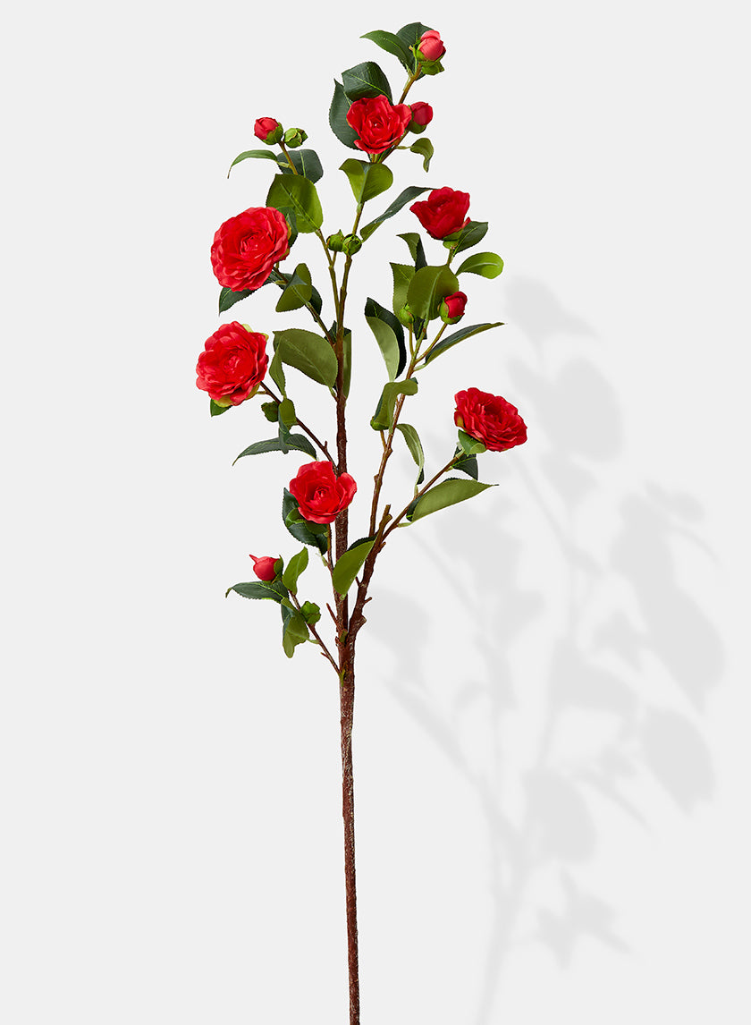 42in Long Red Camellia Spray Decor Jamali Garden
