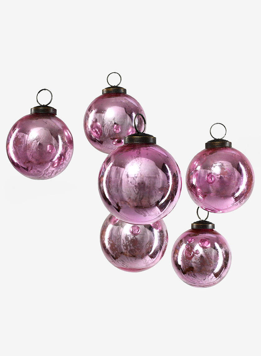 3in Round Antique Rose Glass Ball Ornament in Window Box Decor Jamali Garden