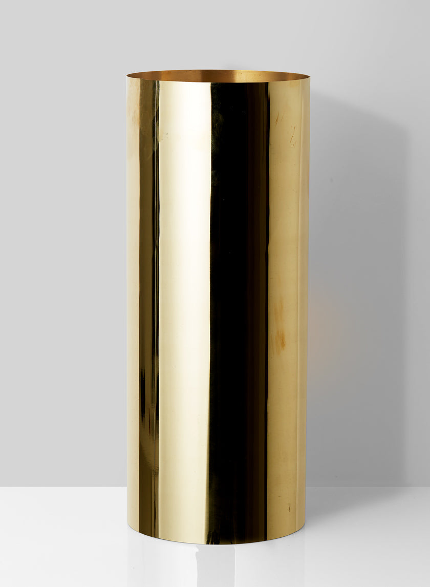 20in Tall Gold Stainless Steel Cylinder Decor Jamali Garden