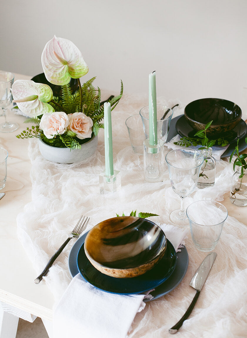 Square Crystal Glass Candleholders Decor Jamali Garden