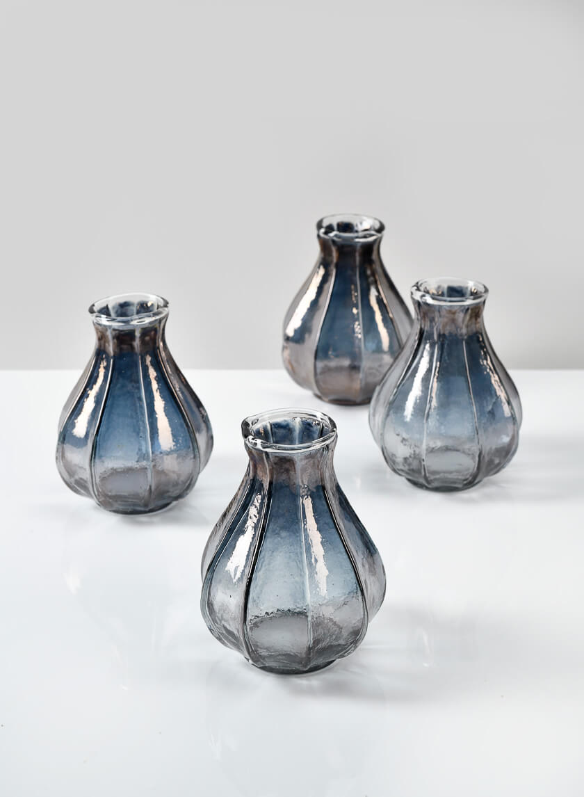 4in Tall Serendipity Bud Glass Vase, Set of 4 Decor Jamali Garden