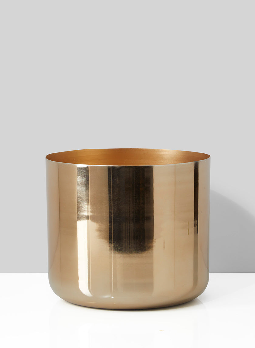 8in Tall Gold Planter Iron Vase Decor Jamali Garden