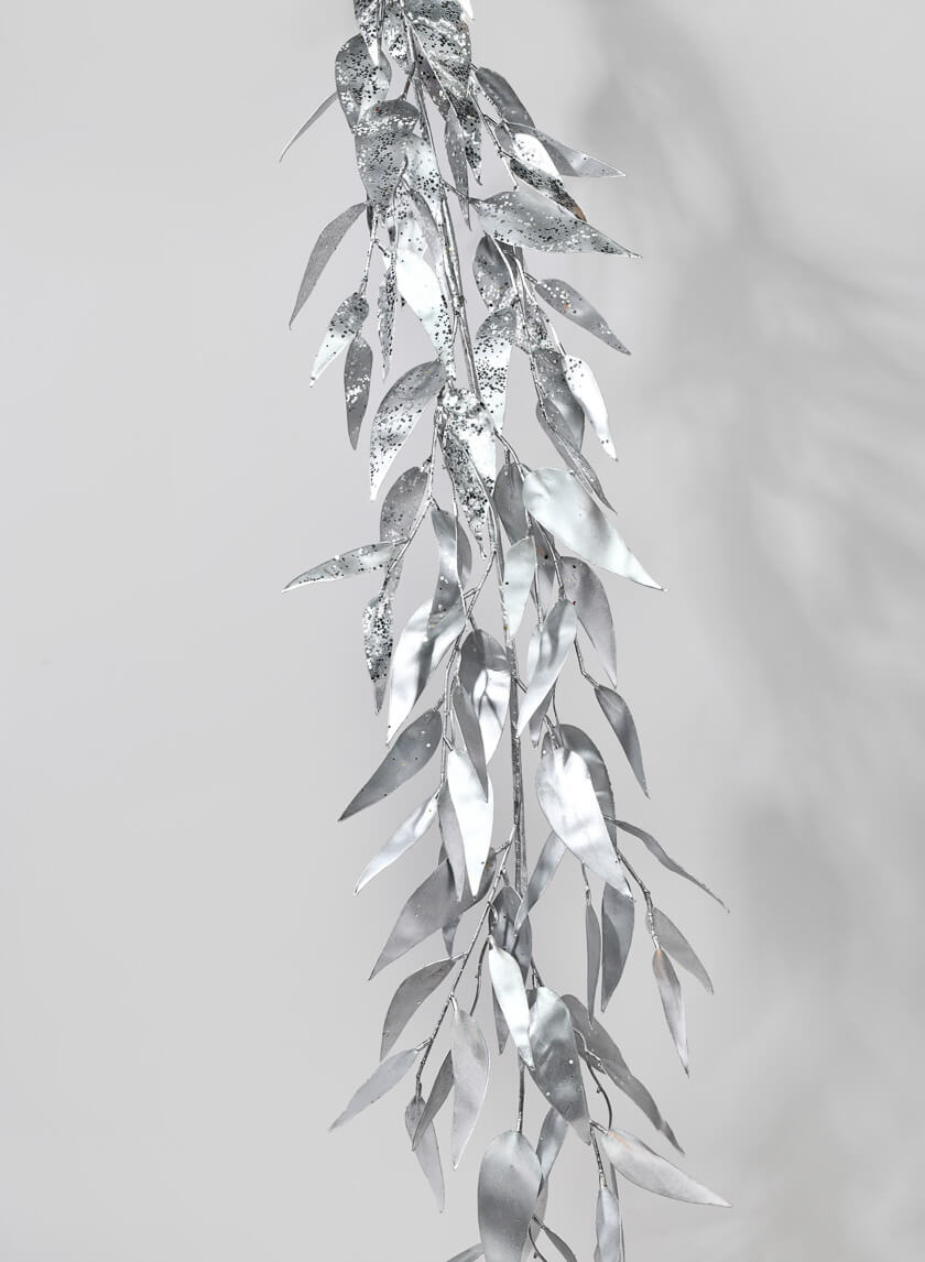 53in Long Champagne Lemon Leaf Eucalyptus Garland, Case of 6 Decor Jamali Garden