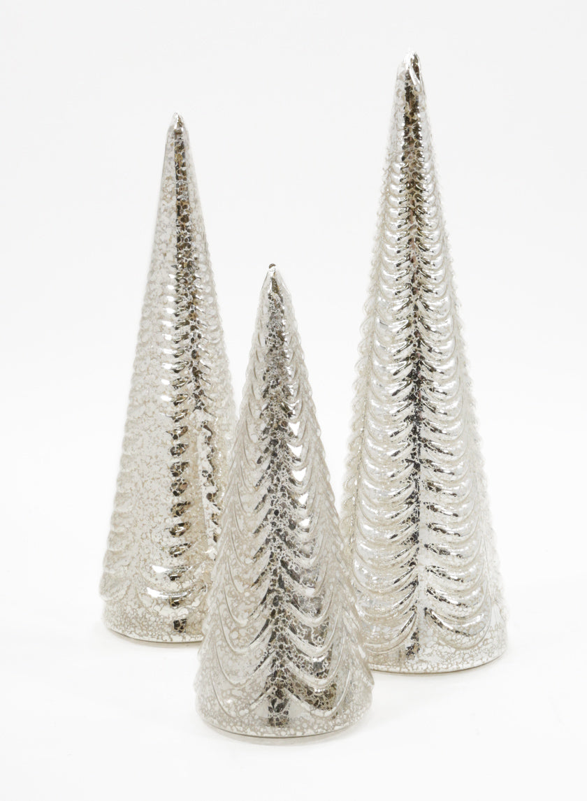 Silver Mercury Glass Table Christmas Trees Decor Jamali Garden