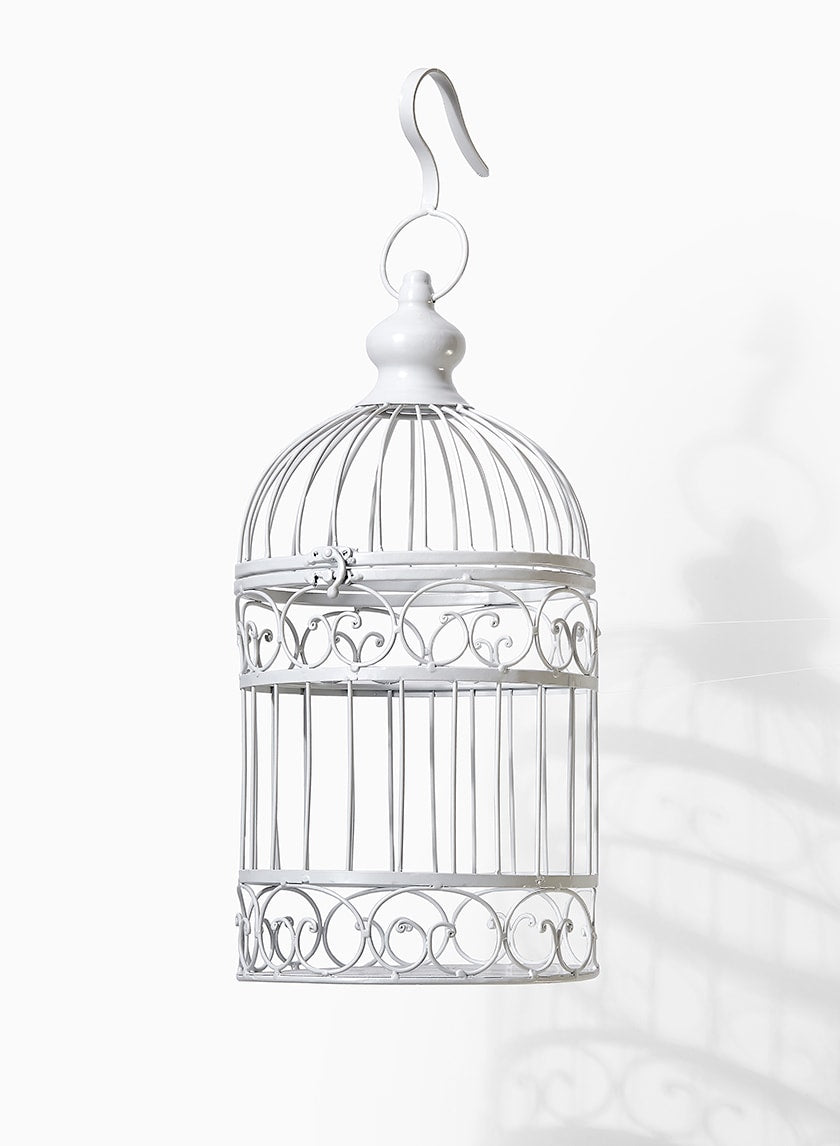 18in Tall White Birdcage Decor Jamali Garden