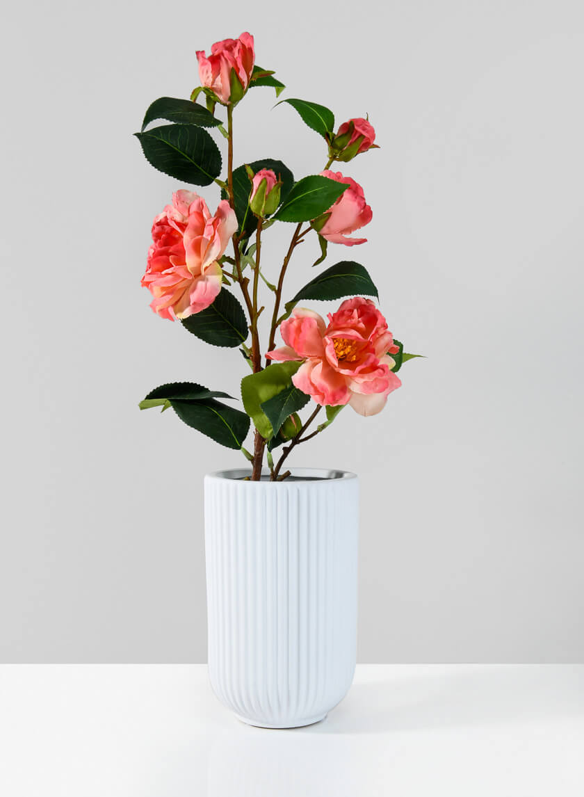 7.5in Tall White Oslo Vase, Small Decor Jamali Garden