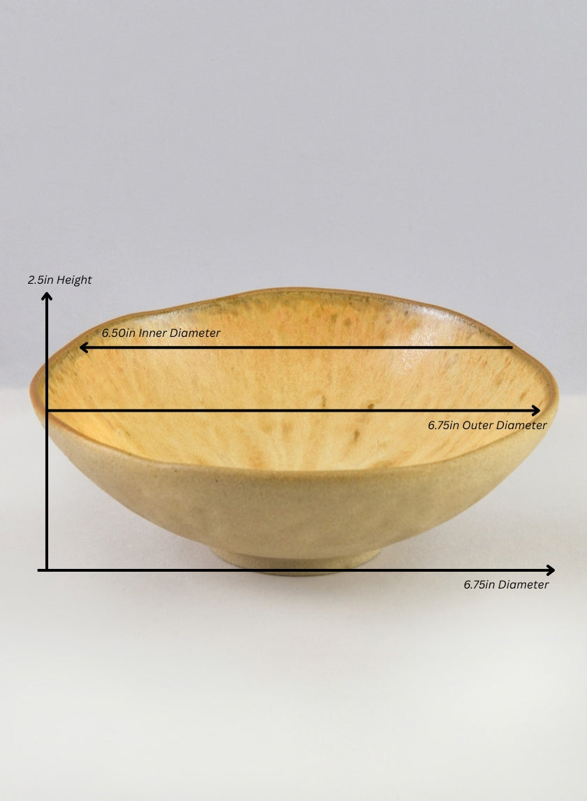 Satsuma Artisan Bowl Decor Jamali Garden Beige 2.5in Height - 6.75in Diameter EACH