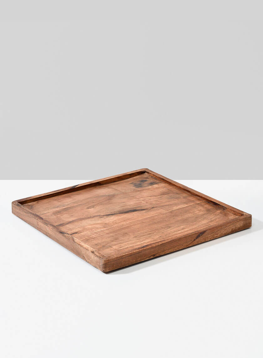 10.5in Square Lambok Wood tray Decor Jamali Garden