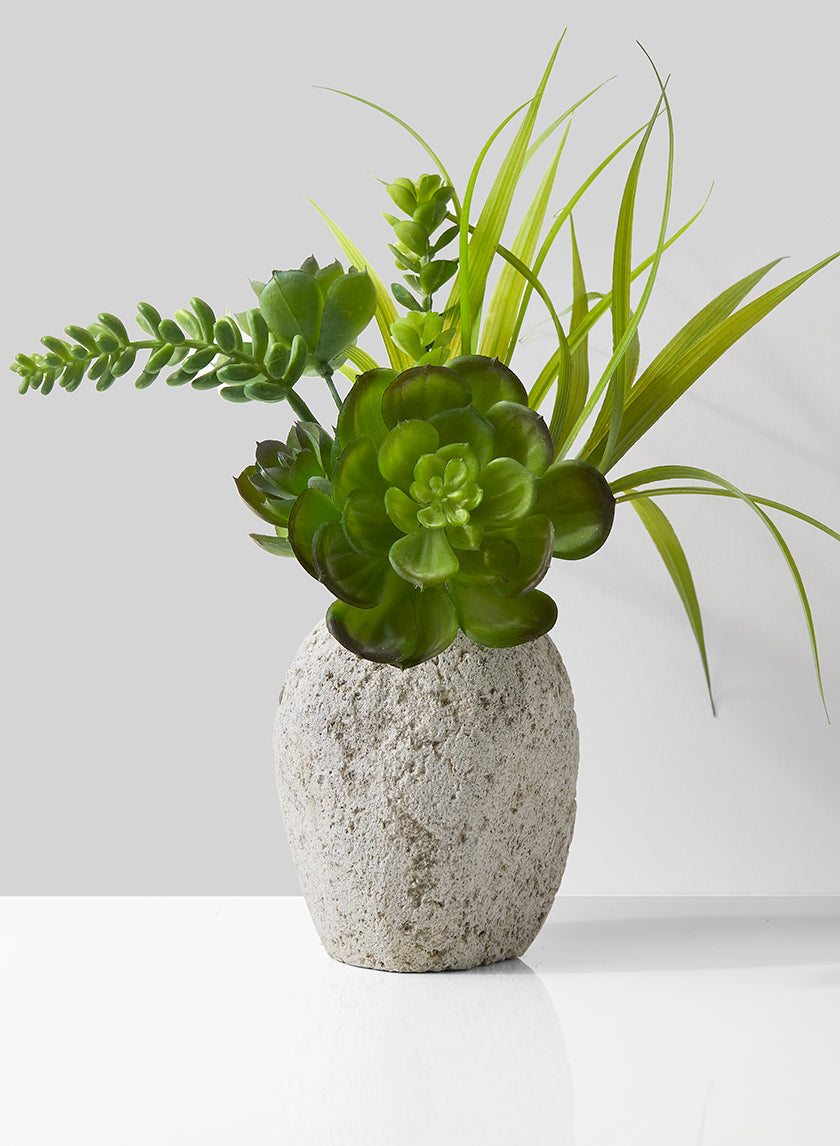 4.25in Tall Lava Rock Vase, Mini Decor Jamali Garden