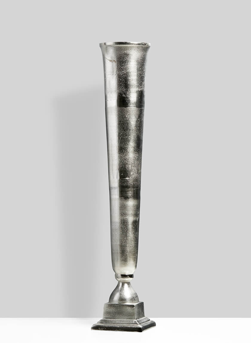 31.5in Tall Nickel Trumpet Vase Decor Jamali Garden
