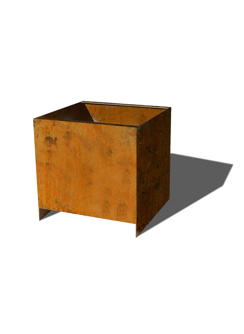 16in Cube True Square Corten Steel Planter Decor Jamali Garden