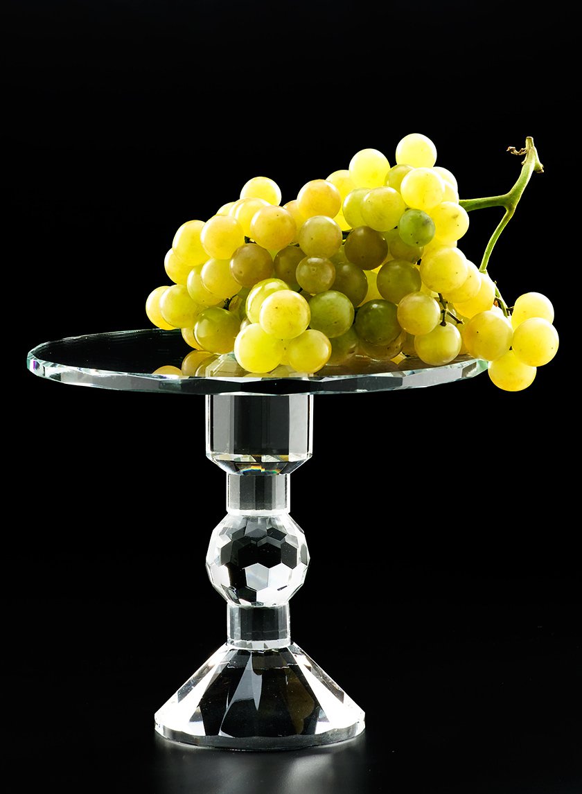 8 5/8in Wide Crystal Pedestal Cake Plate Decor Jamali Garden