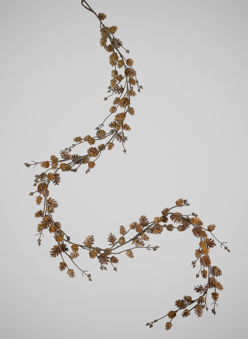 6ft Long Artificial Mini Pinecone Garland, Case of 3 Decor Jamali Garden