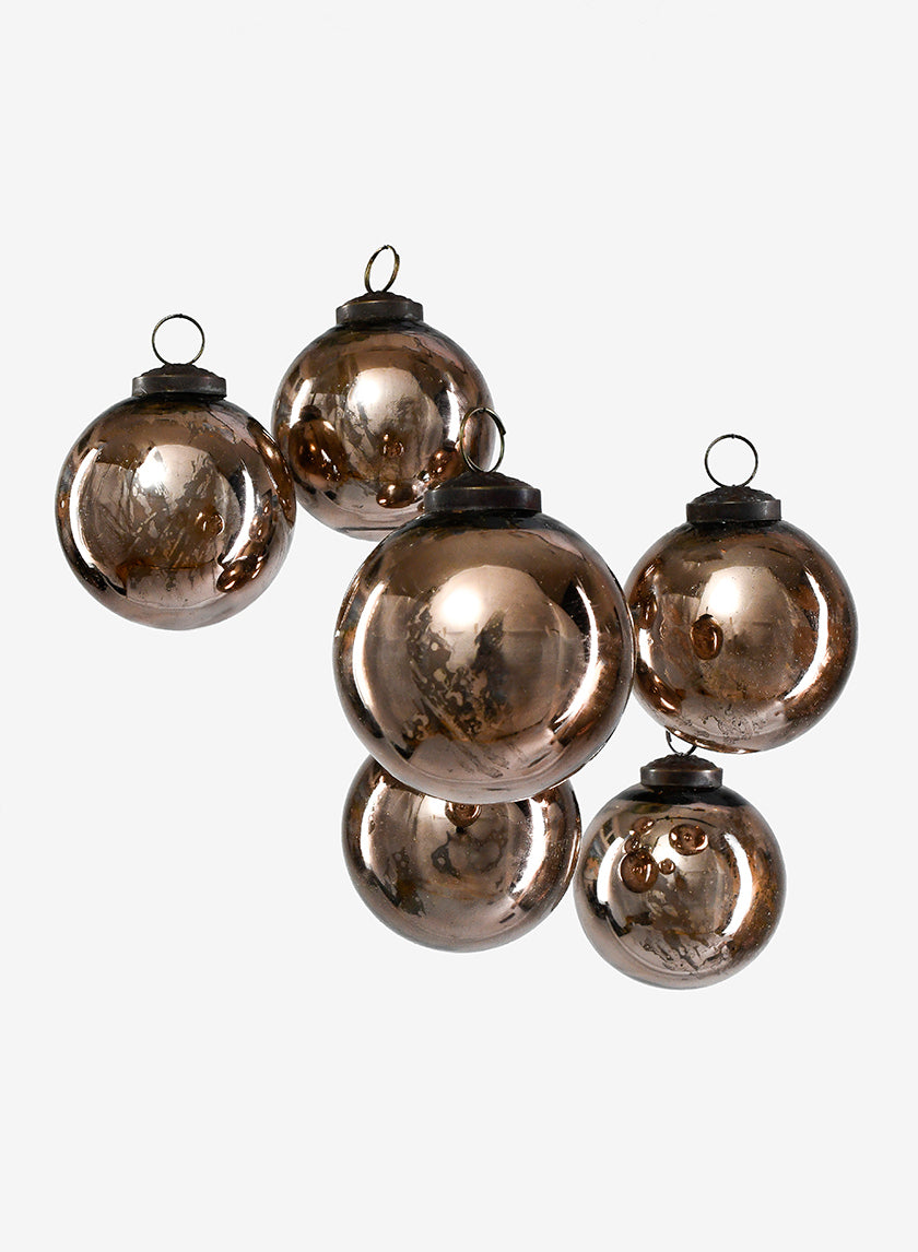 3in Round Antique Bronze Glass Ball Ornament in Window Box Decor Jamali Garden