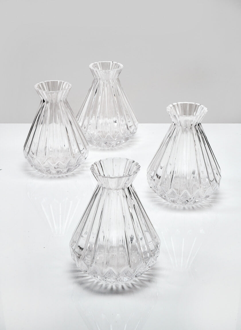 4.5in Tall Bonbon Glass Bud Vase, Set of 4 Decor Jamali Garden