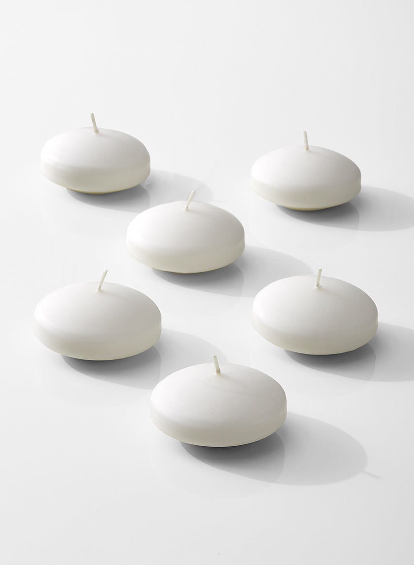 2 3/4in White Floating Candle, Set of 6 Decor Jamali Garden
