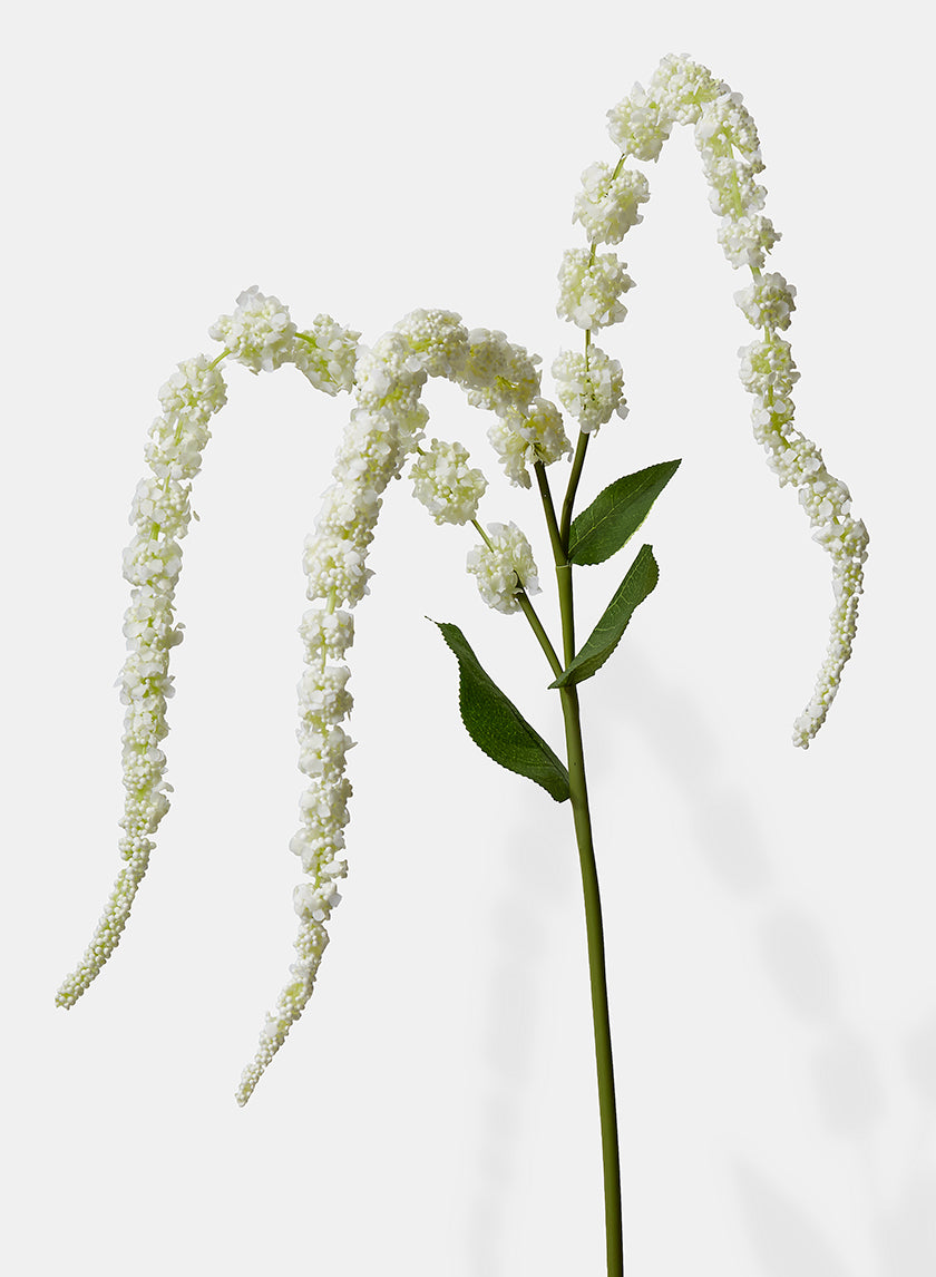 42in Long White Amaranthus Spray, Case of 12 Decor Jamali Garden