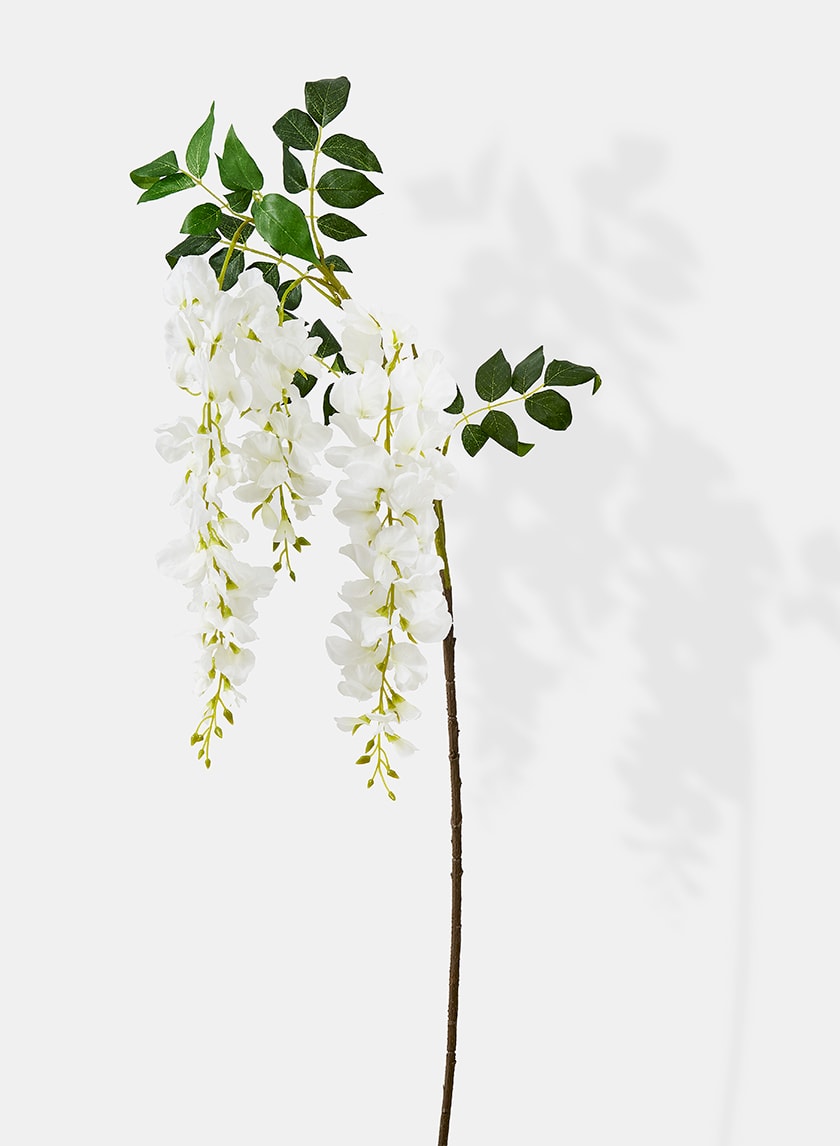 17in Long White Wisteria Spray, Case of 12 Decor Jamali Garden