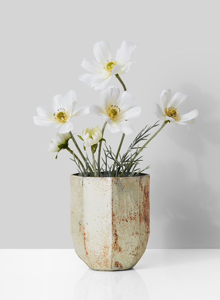 Faceted Pearl & Rust Glass Vase Decor Jamali Garden