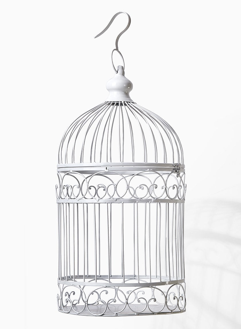 23in Tall White Birdcage Decor Jamali Garden