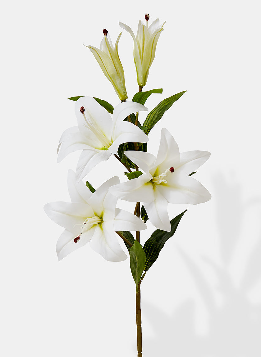 39in Long White Lily Spray, Case of 12 Decor Jamali Garden
