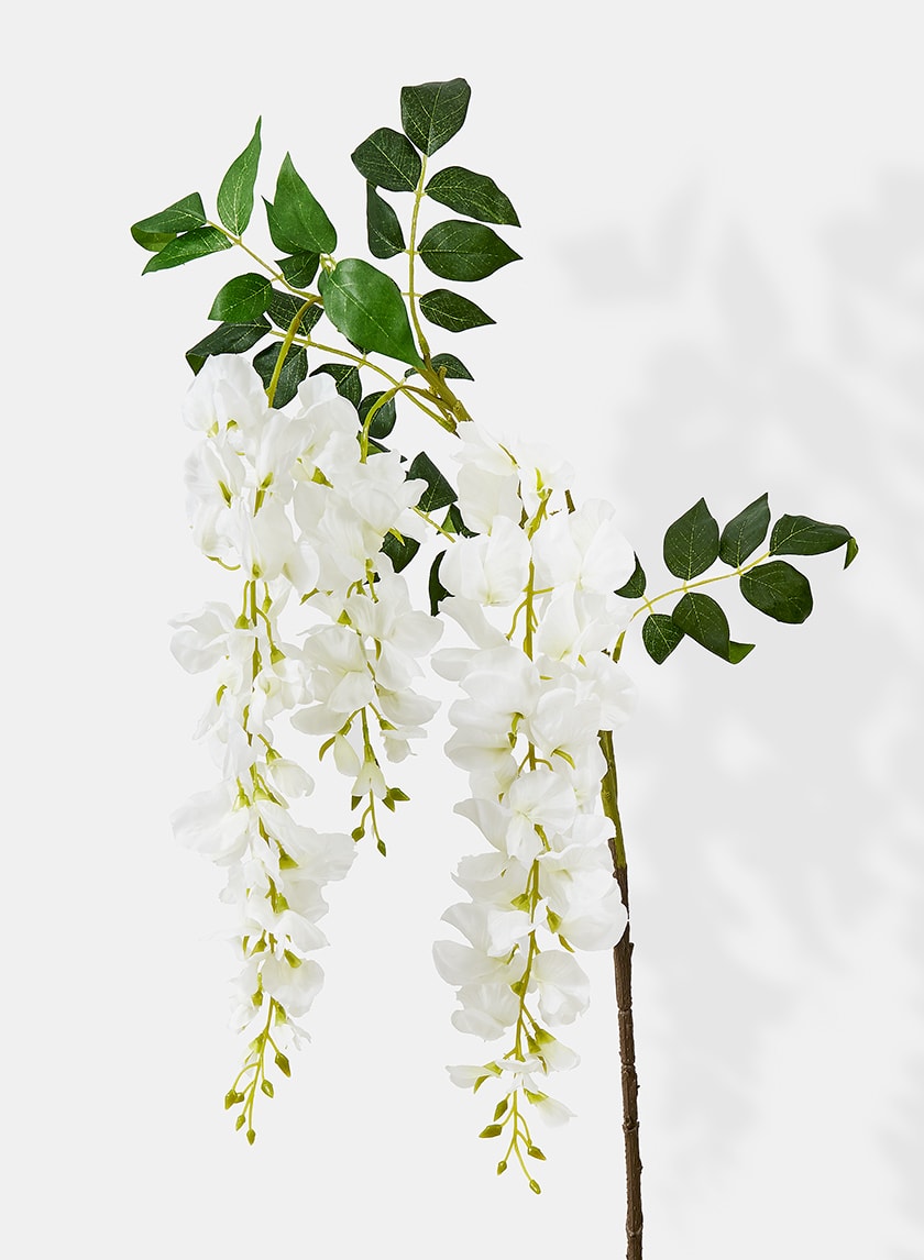17in Long White Wisteria Spray, Case of 12 Decor Jamali Garden