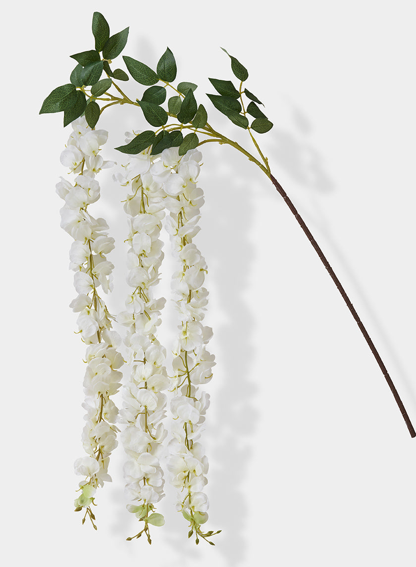 58in Long White Wisteria Spray, Case of 12 Decor Jamali Garden