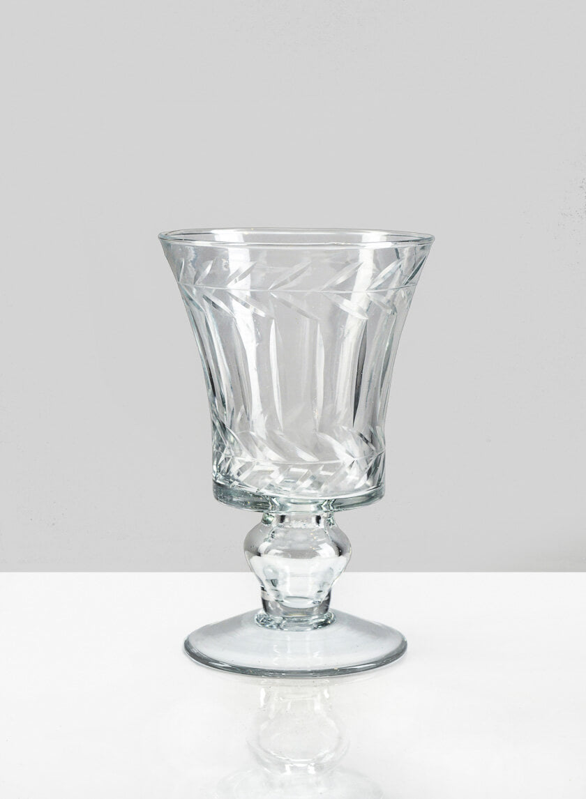 6in Tall Windsor Glass Urn, Mini Decor Jamali Garden