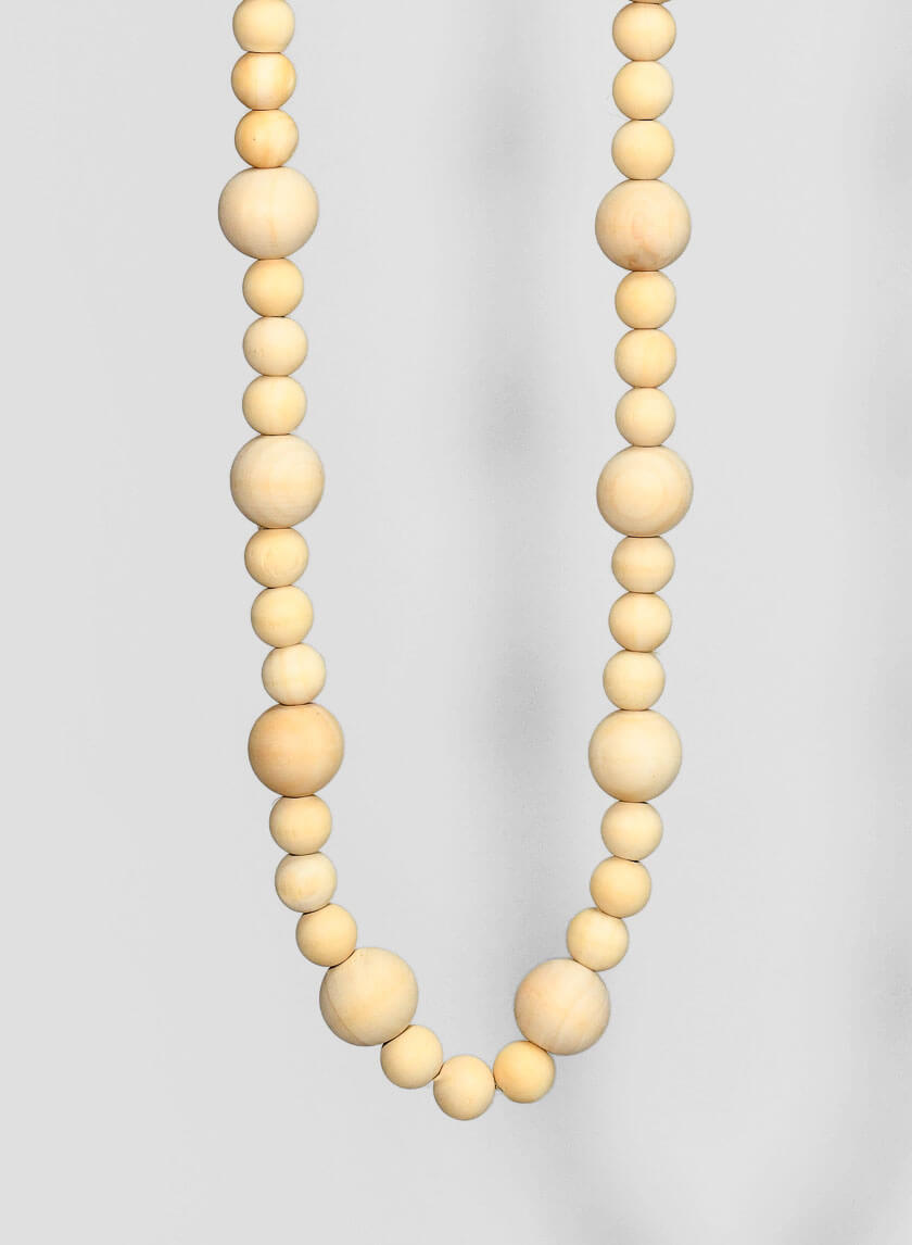 6ft Long Wood Bead Garland Decor Jamali Garden