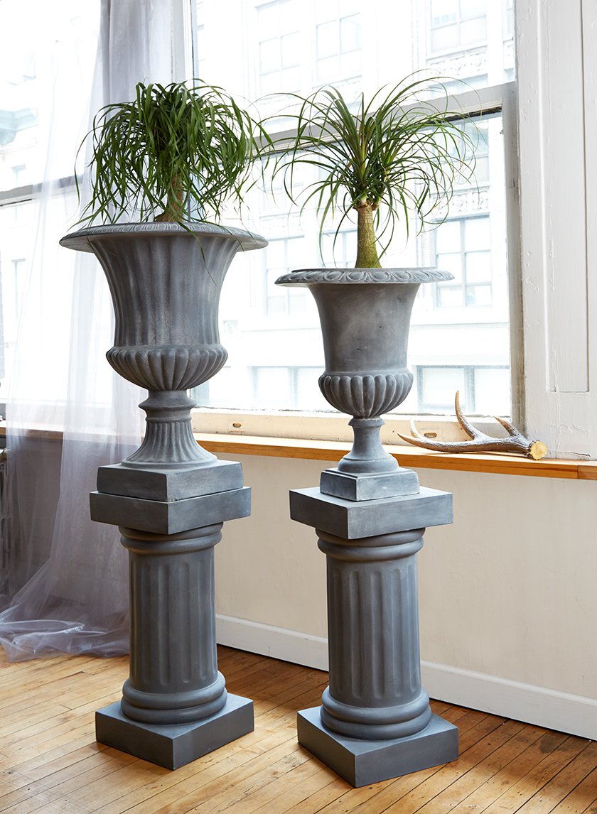 30in Tall Zinc Urn Decor Jamali Garden