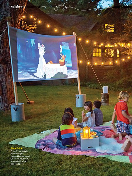 lawn or garden outdoor movie night idea