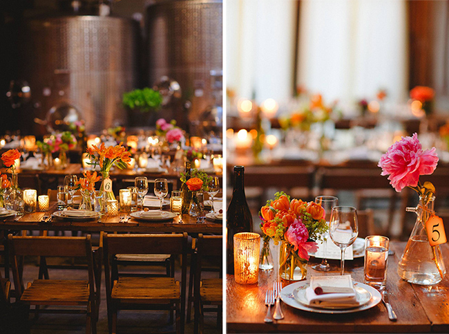 Our mercury votives added warm candlelight to the tables at the same Brooklyn wedding.