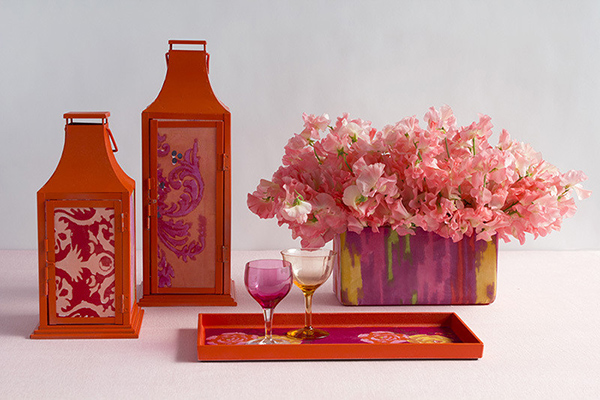 1. DIY fabric-covered vase & lanterns. (via Lonny)